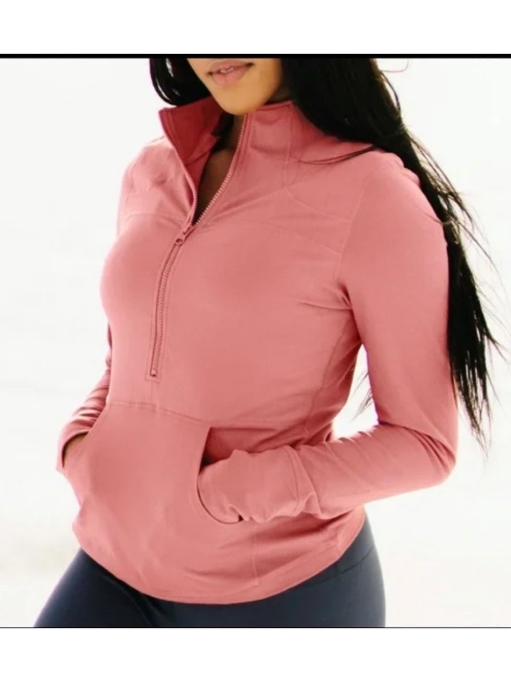 Zyia Active Pullover Jacket Half Zip Medium Mauve Salmon Jacket